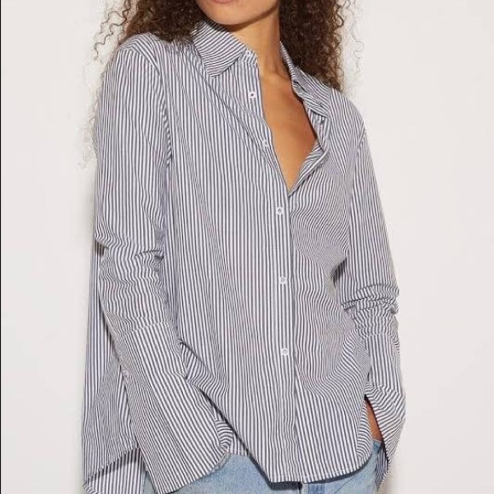 Misha Nonoo Husband Shirt with Gold Studs